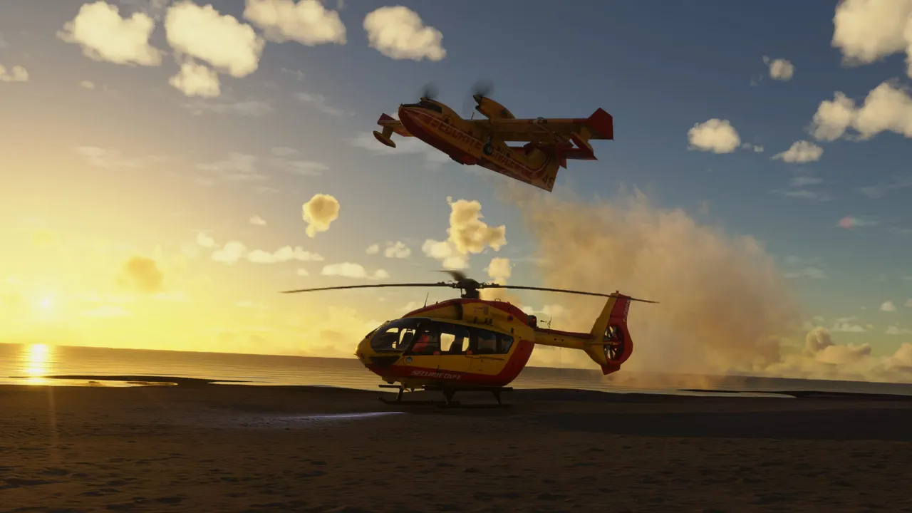 H145 Sécurité civile et Canadair dans Microsoft Flight Simulator