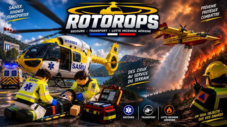 RotorOps sur Roblox : secours, transport et lutte incendie aérienne